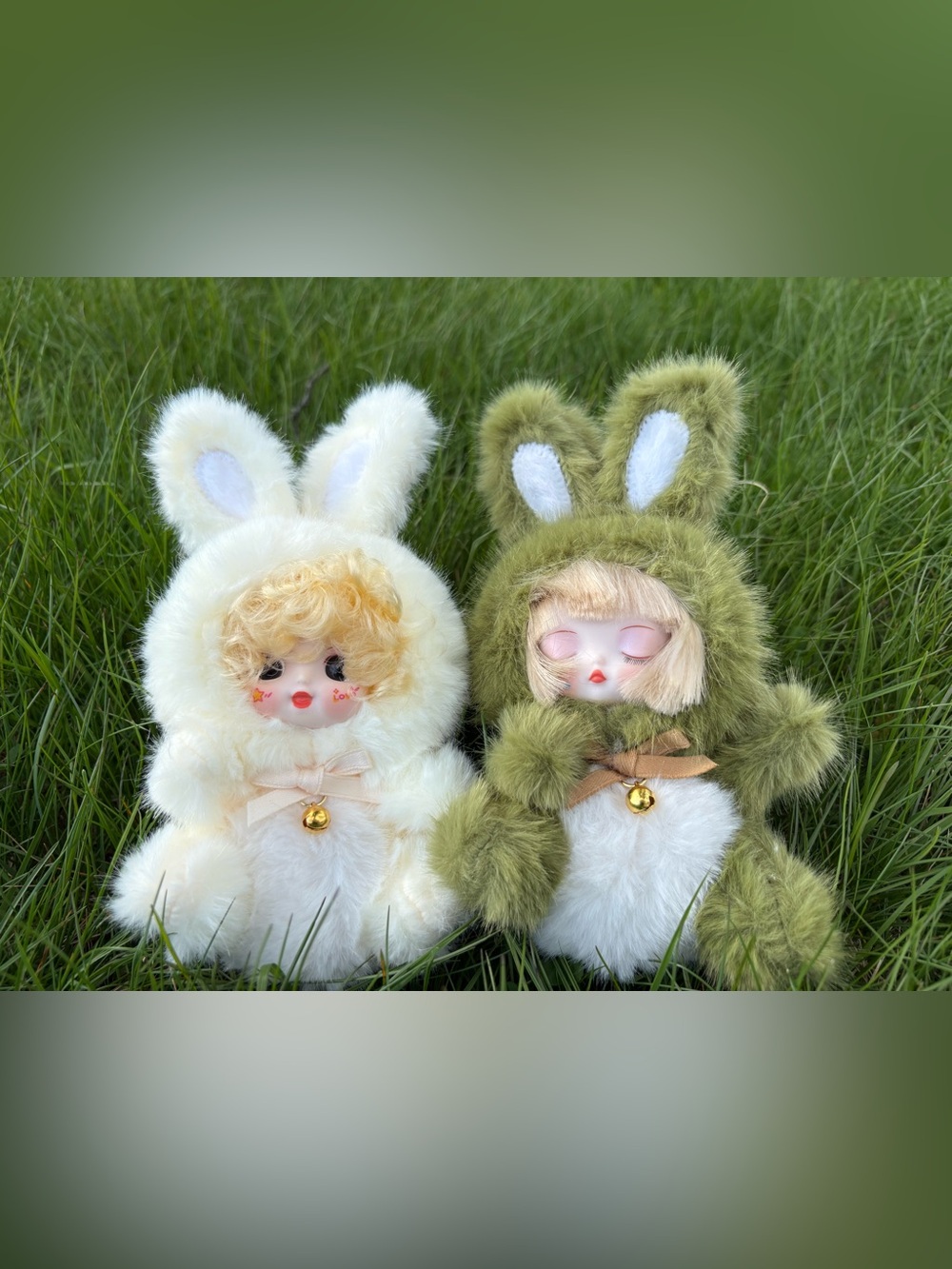 Kawaii Bunny Plush Bag Charm Set of 2 🐰✨